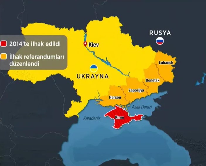 Rusya, Ukrayna'nın 4 bölgesini ilhak etti