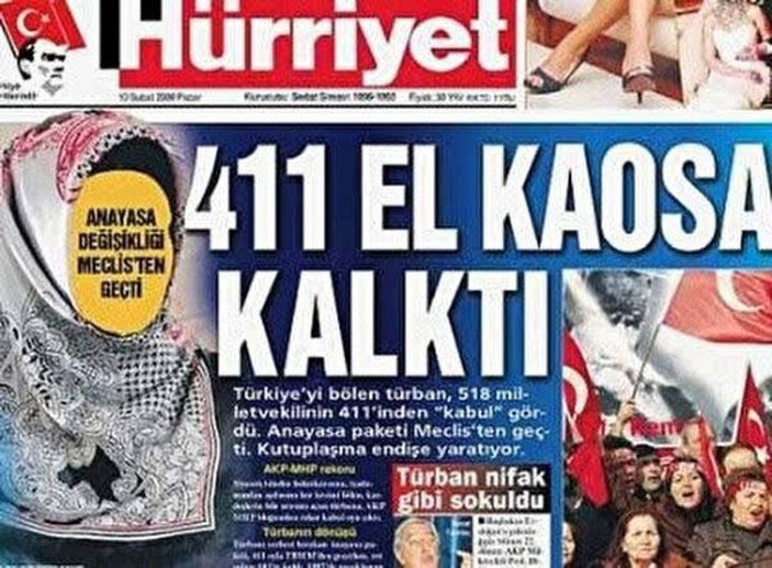 CHP'nin başörtüsü teklifi, Hürriyet'in manşetini hatırlattı