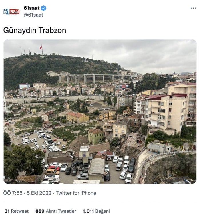 Twitter'da Trabzon fotoğrafı dalga konusu oldu