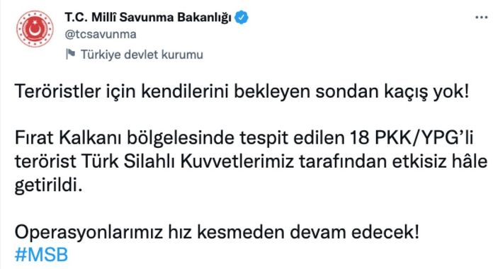 PKK'ya bir ağır darbe daha: 18 terörist leş edildi