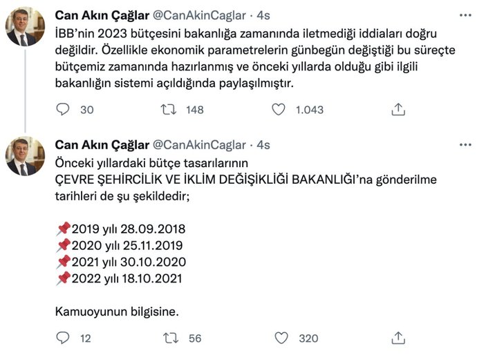 İBB'nin, 2023 bütçe tahmin raporunu bakanlığa göndermediği iddiası