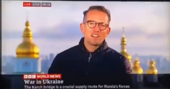 Kiev'e saldırı anı, BBC yayınına yansıdı