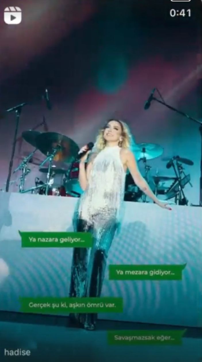 Hadise, Mehmet Dinçerler'e gönderme yaptı