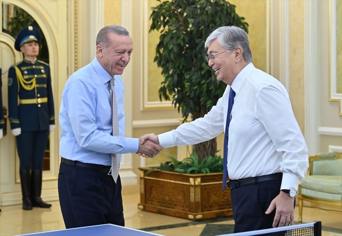 Cumhurbaşkanı Erdoğan ve Tokayev'den Astana'da rövanş maçı