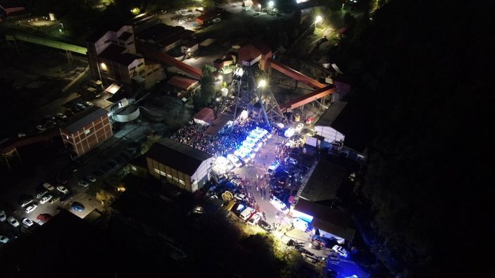 Bartın'da patlama yaşanan maden ocağı, dron ile havadan görüntülendi