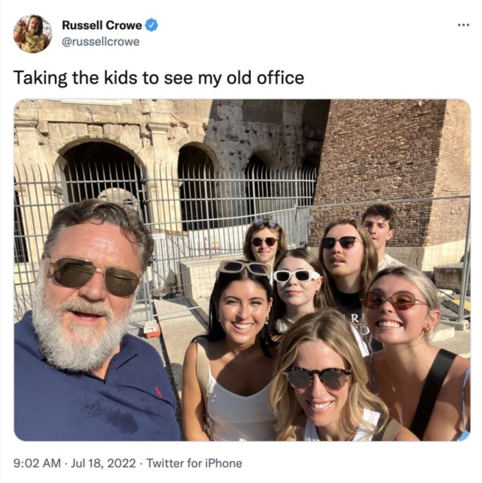 Russell Crowe, Roma'nın elçisi unvanını aldı