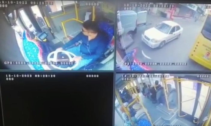 Gaziantep'te öldürülen otobüs şoförünün saldırıya uğradığı anlar kamerada