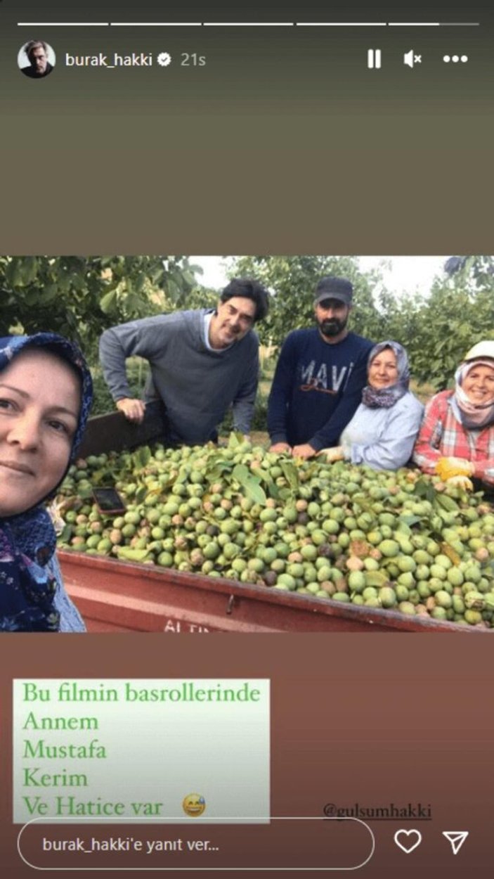 Burak Hakkı, cevizlerini topladı