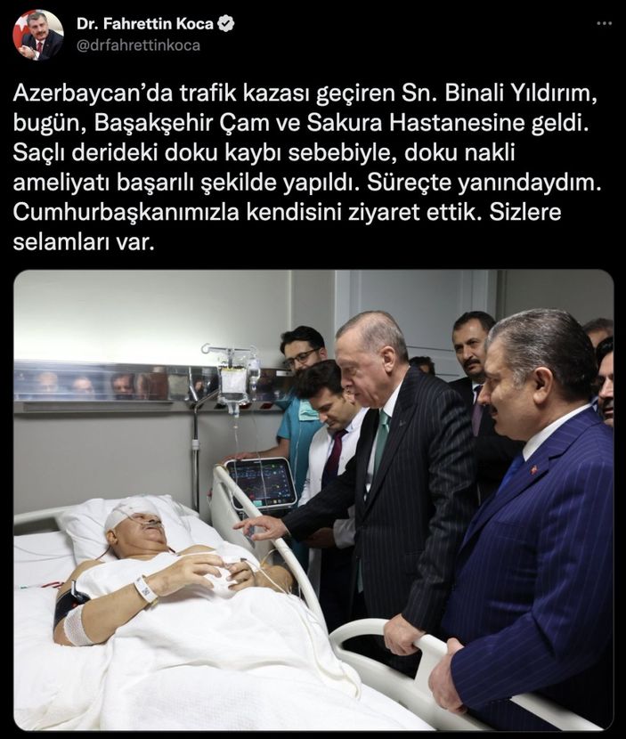 Binali Yıldırım'ın ameliyatı başarılı geçti