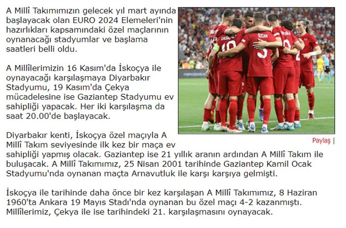 A Milli Takım’ın hazırlık maçları programı açıklandı