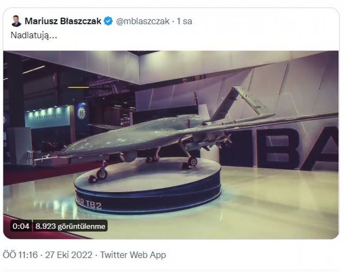 Polonya Savunma Bakanı'ndan 'Bayraktar TB2' paylaşımı