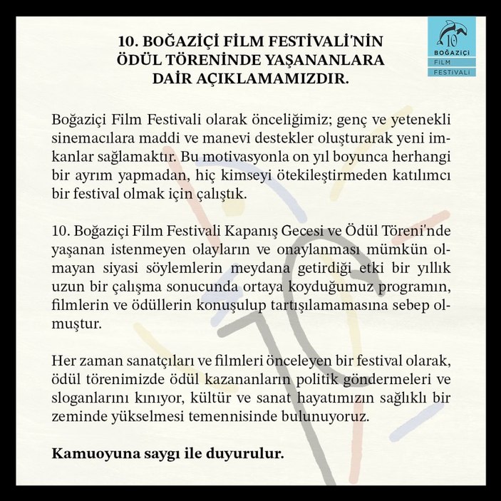 Boğaziçi Film Festivali: Politik göndermeleri ve sloganlarını kınıyoruz