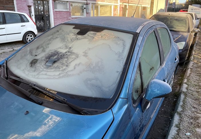 Ardahan ve Kars'ta soğuk hava nedeniyle kırağı oluştu