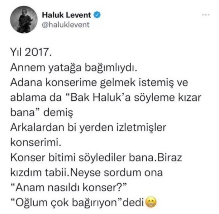 Haluk Levent annesiyle olan anısını paylaştı