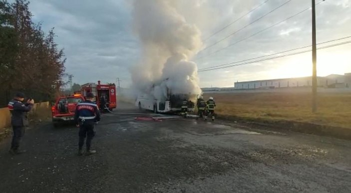 Tekirdağ'daki işçi servisi küle döndü