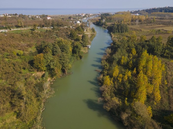 Sakarya'da Melen Çayı sonbahar renklerine büründü