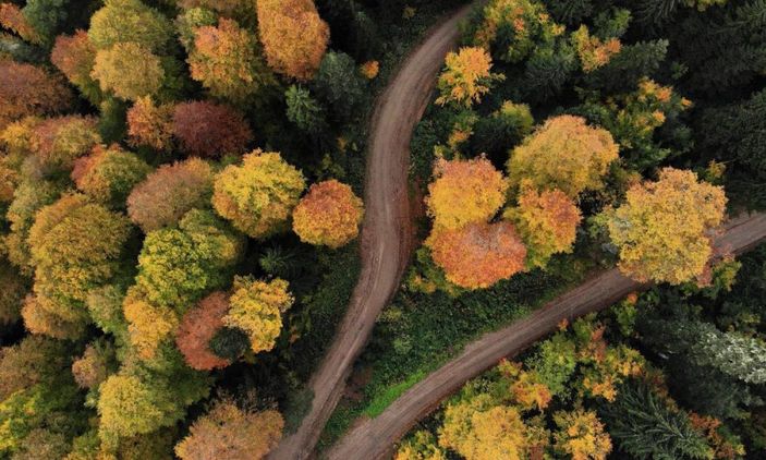 Erzincan’da sonbahar manzaraları drone ile görüntülendi