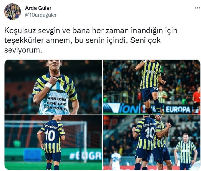 Arda Güler'in annesinden duygusal mesaj