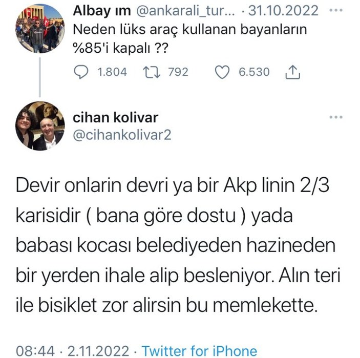 Türk milletine hakaret eden Cihan Kolivar'ın Twitter paylaşımları