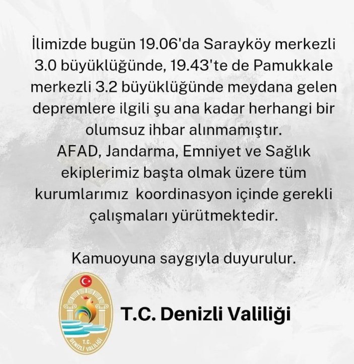 Denizli'deki depremde ortaya çıkan gürültü panik yarattı