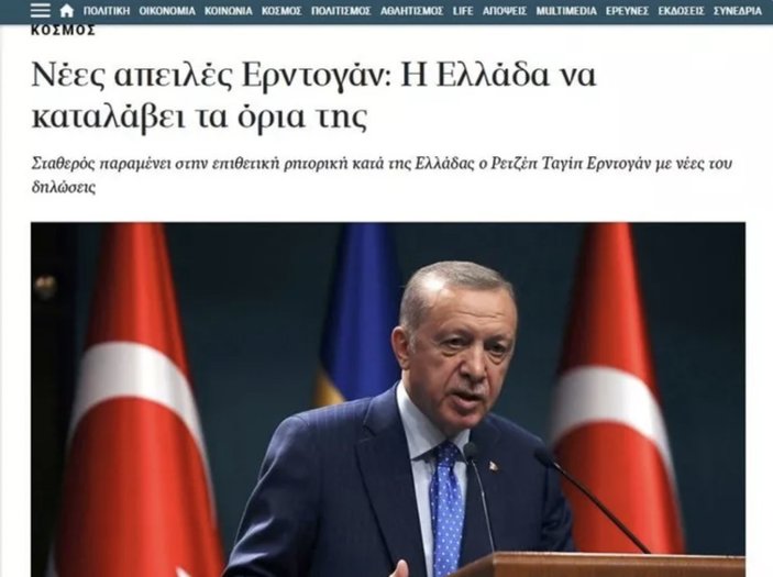 Cumhurbaşkanı Erdoğan'ın Yunanistan sözleri Yunan basınında