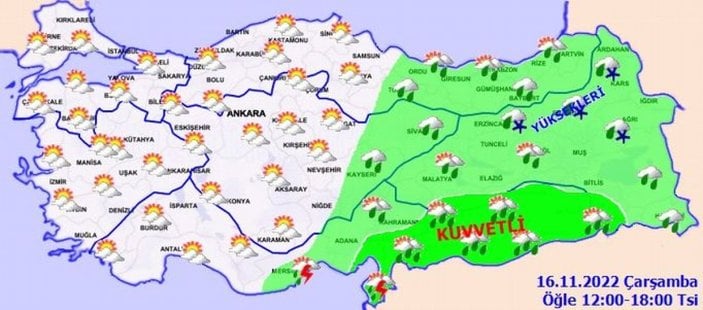 Meteoroloji'den sağanak ve kar yağışı uyarısı