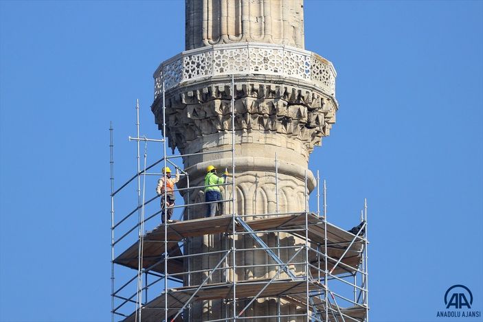 Selimiye Camisi'nde restorasyon sürüyor
