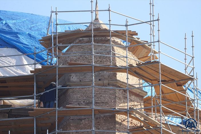 Selimiye Camisi'nde restorasyon sürüyor
