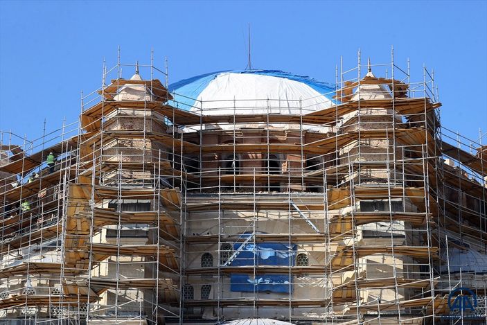 Selimiye Camisi'nde restorasyon sürüyor