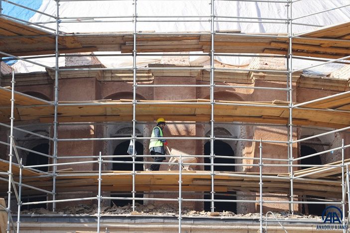 Selimiye Camisi'nde restorasyon sürüyor