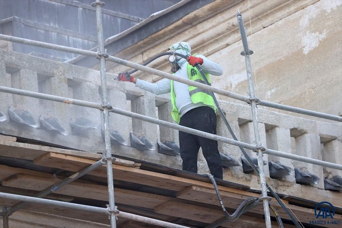 Selimiye Camisi'nde restorasyon sürüyor