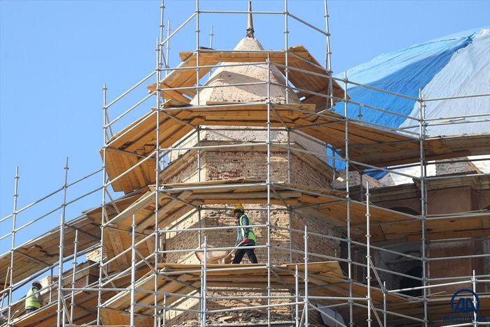Selimiye Camisi'nde restorasyon sürüyor
