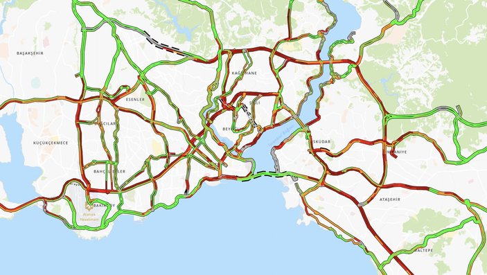 İstanbul'da trafik yüzde 90'ı geçti