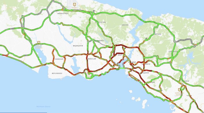 İstanbul'da trafik yüzde 90'ı geçti