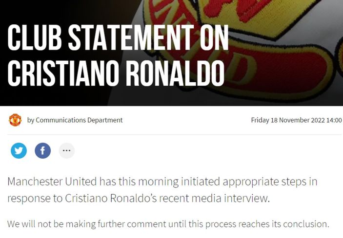 Manchester United'dan Cristiano Ronaldo açıklaması