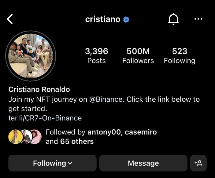 Ronaldo, Instagram'da 500 milyon takipçiye ulaştı