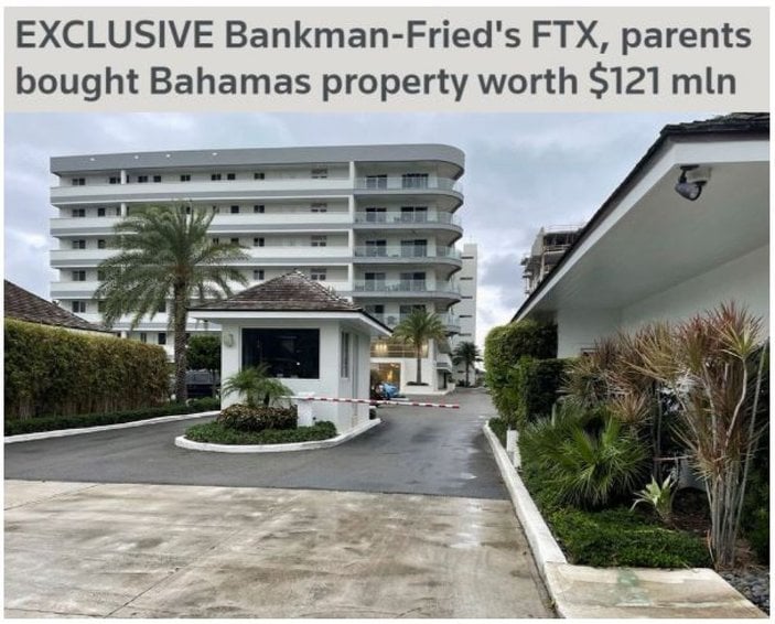 FTX'in, Bahamalar'dan 121 milyon dolarlık mülk aldığı ortaya çıktı