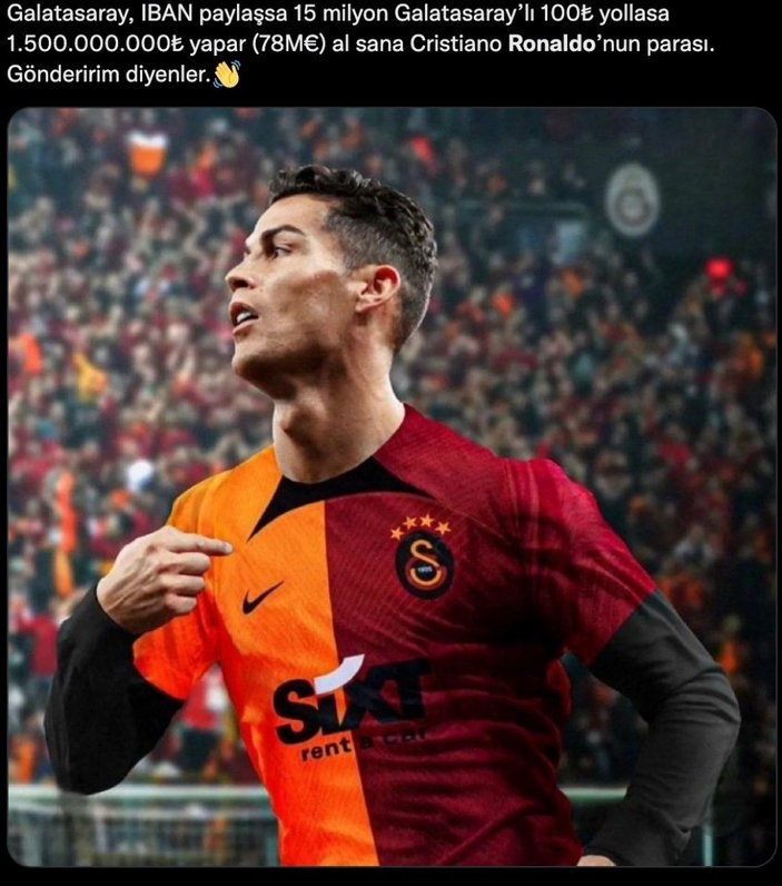 Galatasaray taraftarından Ronaldo çılgınlığı