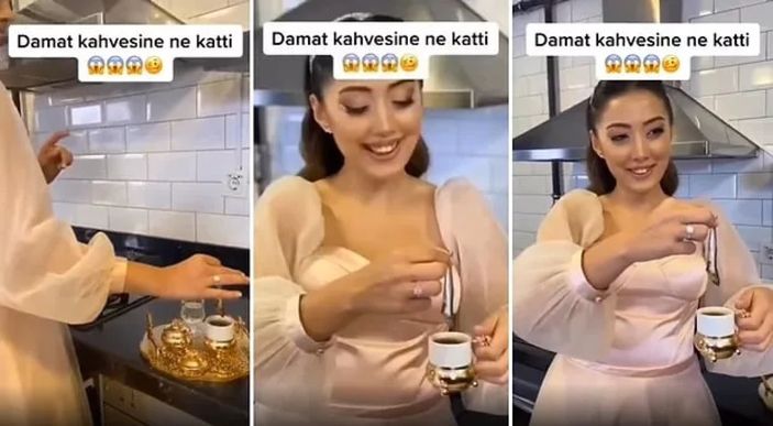 Sosyal medyanın midesi kalktı! Damat kahvesine öyle bir şey koydu ki... 'Şeytanın aklına gelmez'