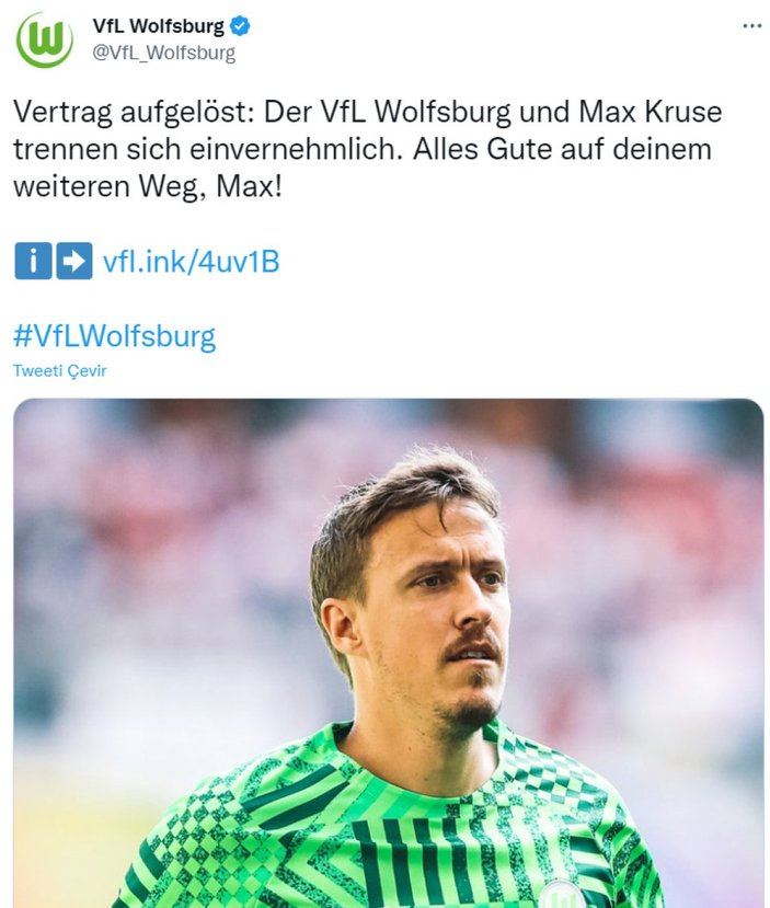 Wolfsburg, Max Kruse'nin sözleşmesini feshetti