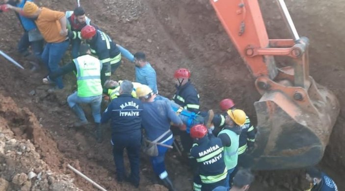 Manisa'da şantiyede göçük altında kalan işçi kurtarıldı