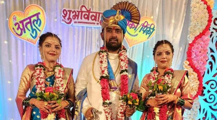 Hindistan'da ikiz kardeşler aynı adamla evlendi