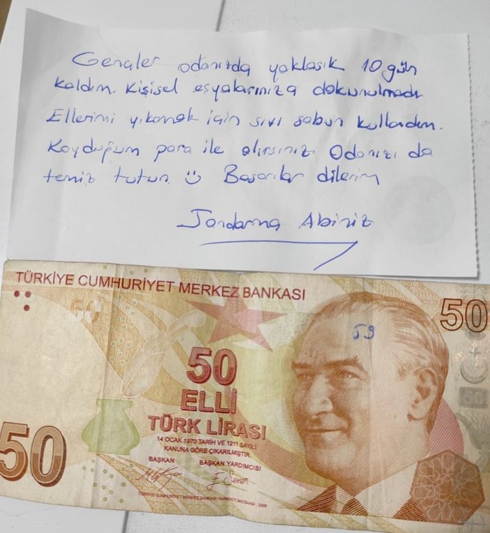 Mehmetçik Düzce’den, yurttaki öğrencilere para ve not bırakarak ayrıldı 