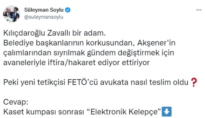 Süleyman Soylu: Kılıçdaroğlu zavallı bir adam