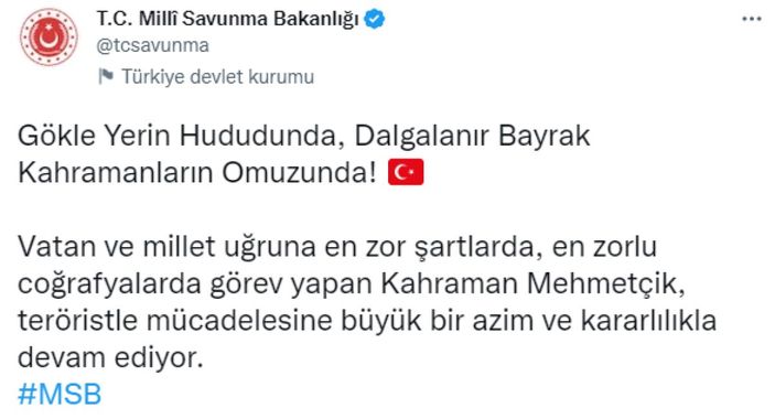 Mehmetçik'in zorlu şartlarda vatan nöbeti