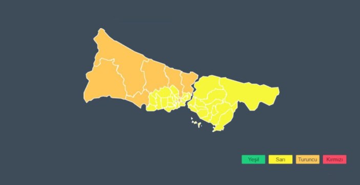 İstanbul'a turuncu ve sarı kodlu fırtına uyarısı