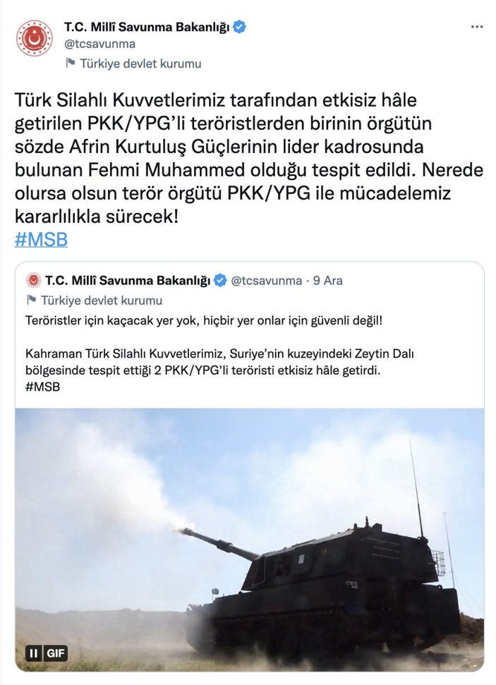 PKK'nın sözde Afrin komutanı Fehmi Muhammed öldürüldü