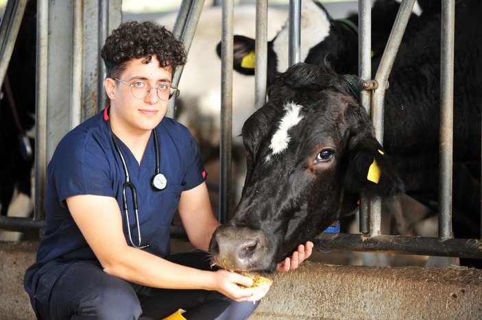 Bursa'da, çiftlik hayvanlarının mutluluk ve stresleri sensörle takip ediliyor