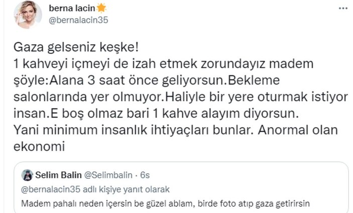 Berna Laçin'in kahve paylaşımı olay oldu