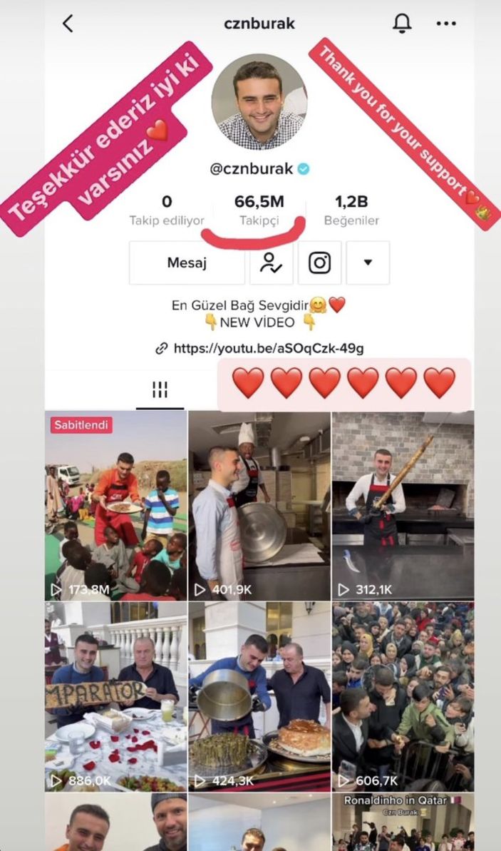 TikTok'tan CZN Burak'a Türkiye'nin 1 numarası ödülü